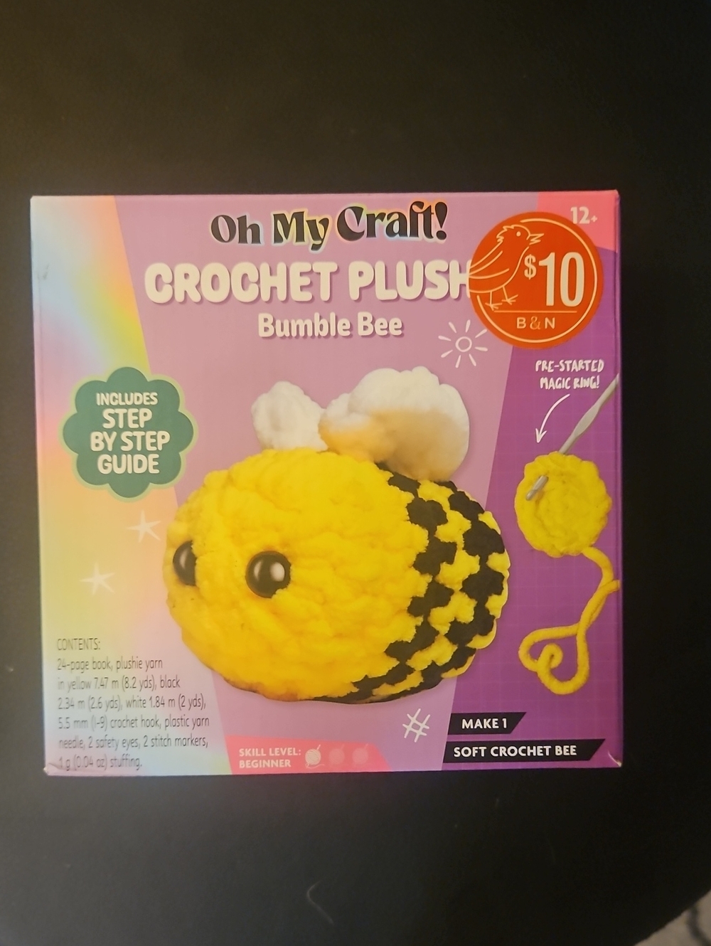 Crochet Plush Bumble Bee - Yellow and Black